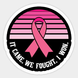 IT CAME. WE FOUGHT. I WON CANCER Sticker